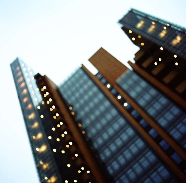 blurred towers